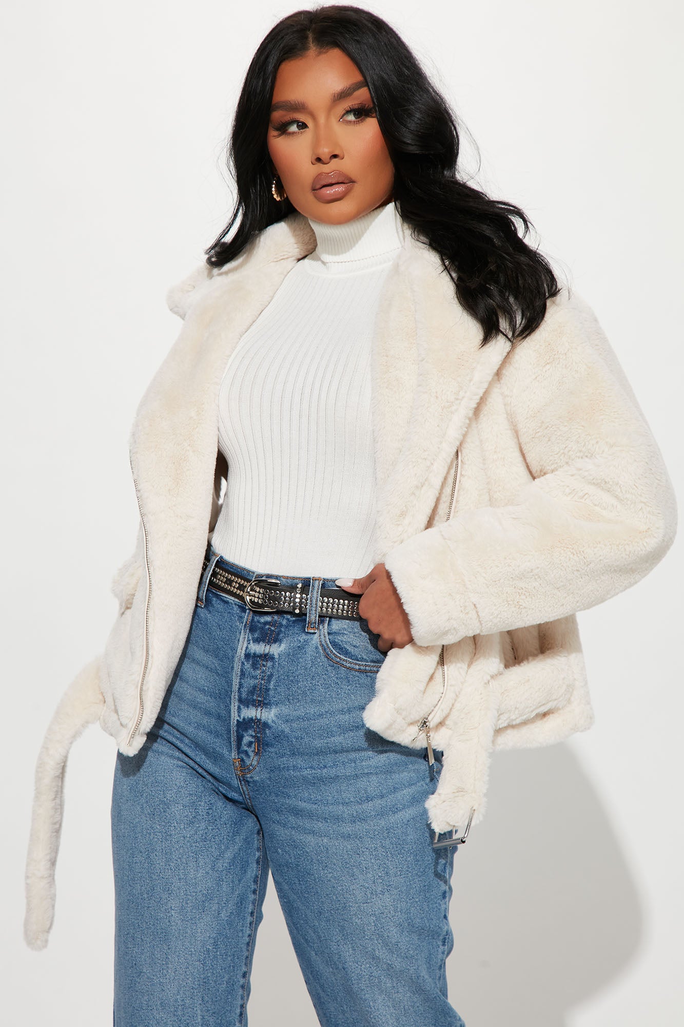 Fur jacket fashion nova sale
