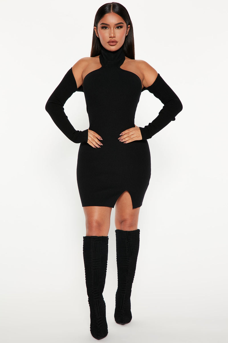 Cut You Out Ribbed Mini Dress Set - Black | Fashion Nova, Dresses ...