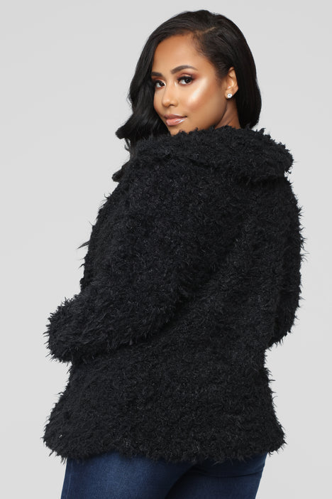 Fuzzy online jacket black