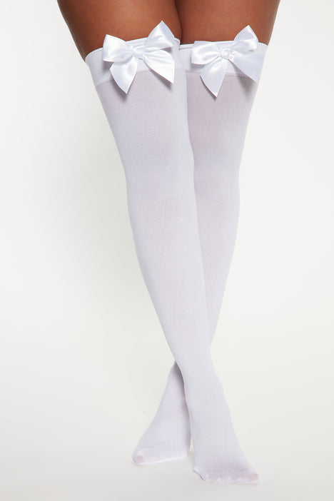 Thigh highs white discount