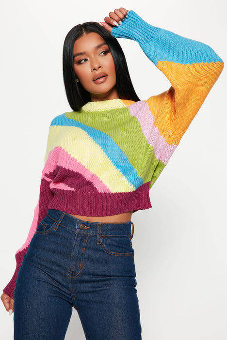 Fashion nova shop rainbow sweater