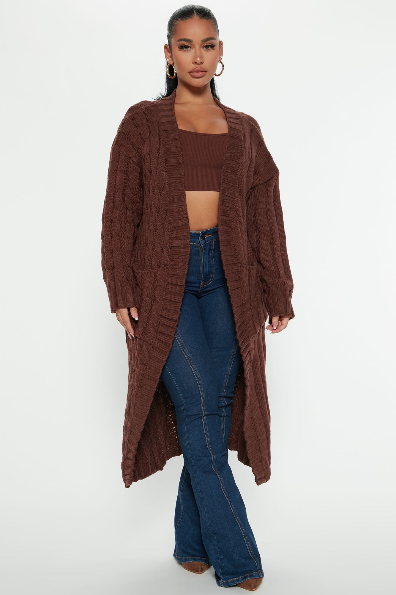 Top Notch Duster Cardigan - Brown, Fashion Nova, Sweaters