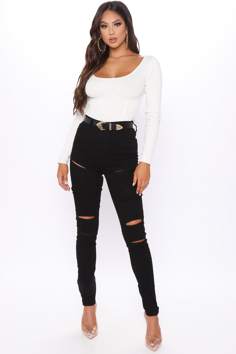 Tall Cut Out To The Chase Skinny Jeans - Black | Fashion Nova, Jeans ...