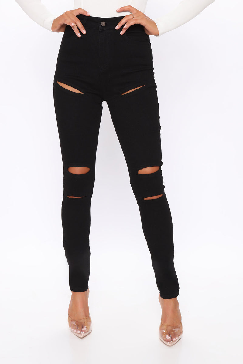 Tall Cut Out To The Chase Skinny Jeans - Black | Fashion Nova, Jeans ...