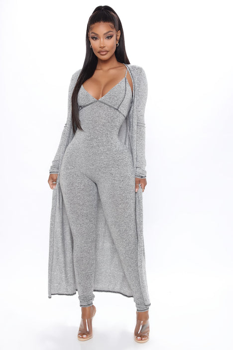 Come Over And Chill Jumpsuit Set Grey Fashion Nova Matching