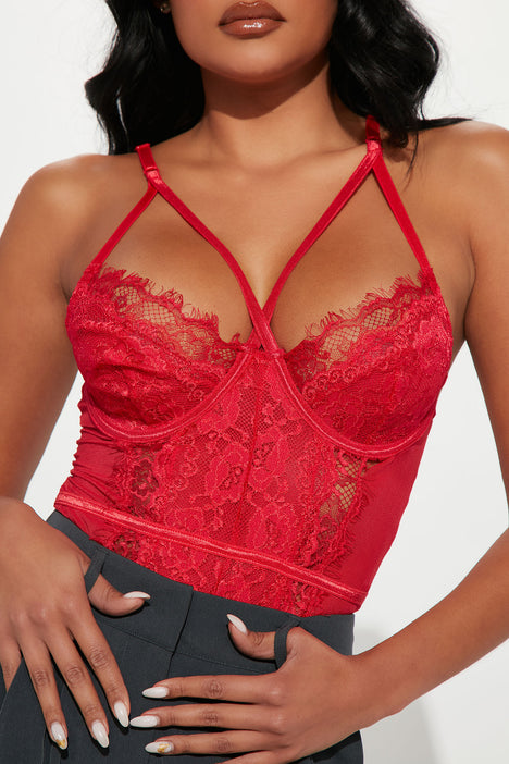 Red lingerie hot sale top