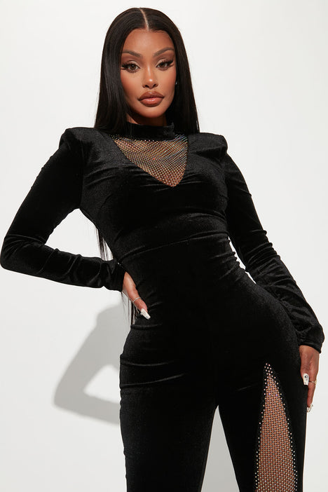 Fashion nova velvet store jumpsuit