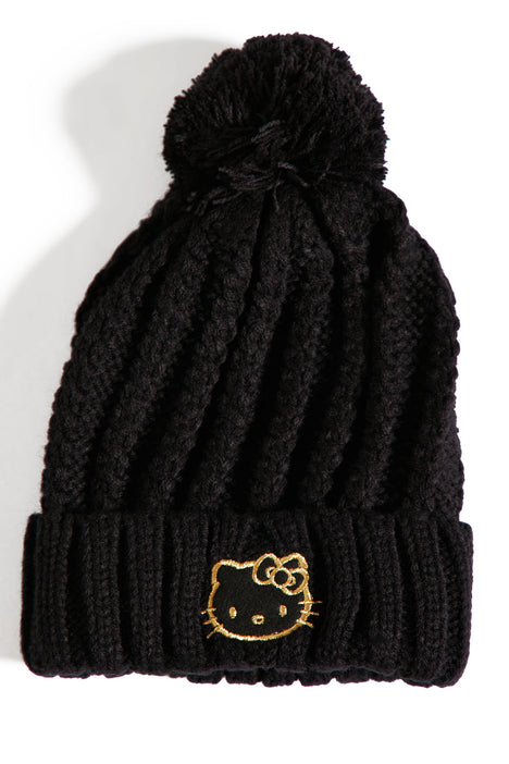 Black hello clearance kitty beanie