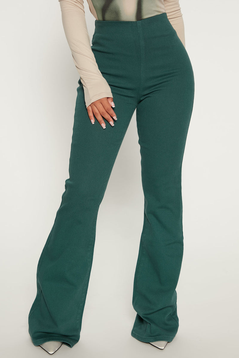 Pull On No Gap Stretch Flare Jeans - Green | Fashion Nova, Jeans ...