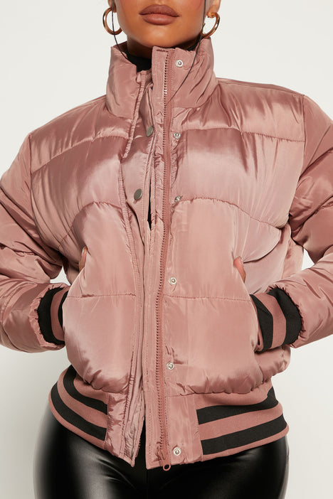 Missguided pink puffer jacket clearance