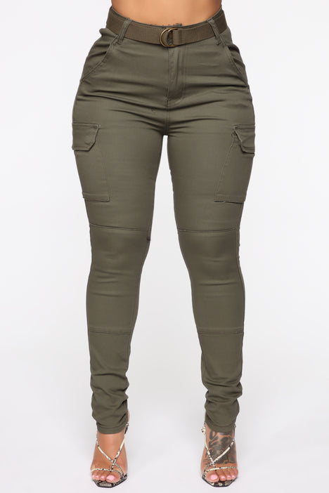 Womens army green outlet skinny cargo pants