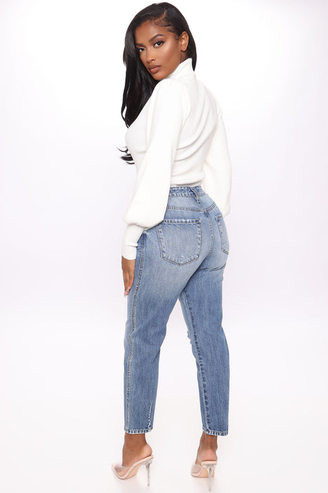 Just A Splash Paint Splatter Mom Jeans Medium Blue Wash