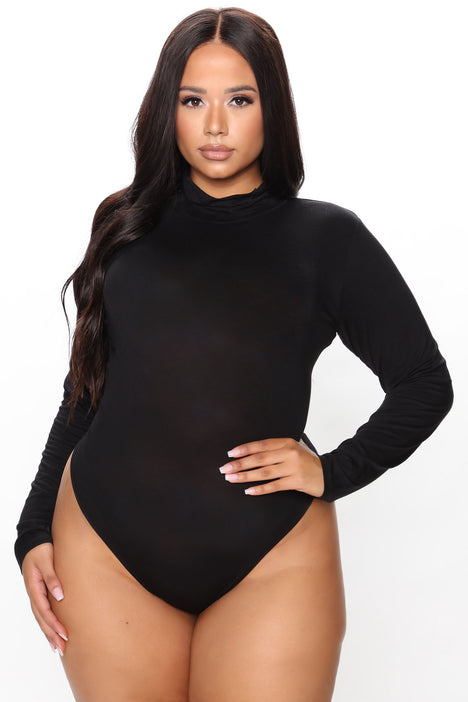 Pamela Turtle Neck Long Sleeve Bodysuit - Black, Fashion Nova, Basic Tops  & Bodysuits
