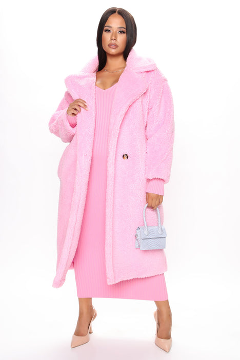 Pink fur coat fashion new arrivals nova