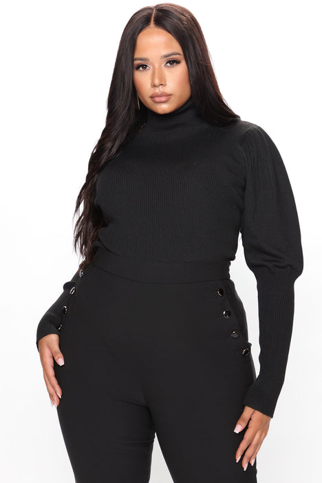 Women's plus size black turtleneck sweater on sale
