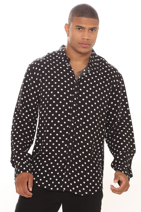 Polka dot long store sleeve shirt