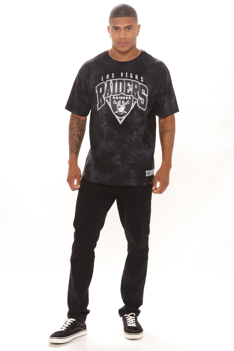 Raiders Tie Dye Short Sleeve Tee - Black, Fashion Nova, Mens Graphic Tees