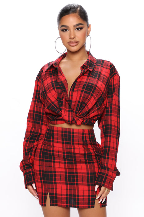 Checkered skirt deals fashion nova