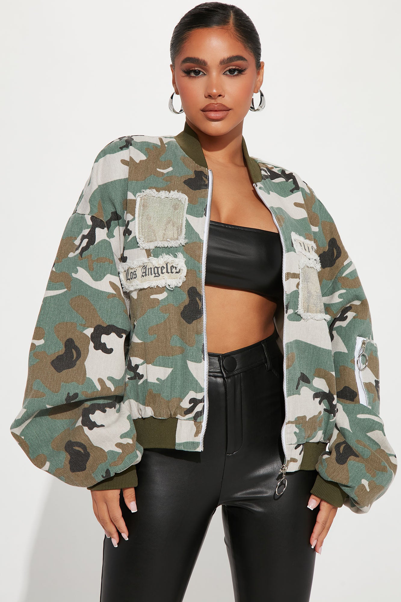 Womens camo on sale bomber
