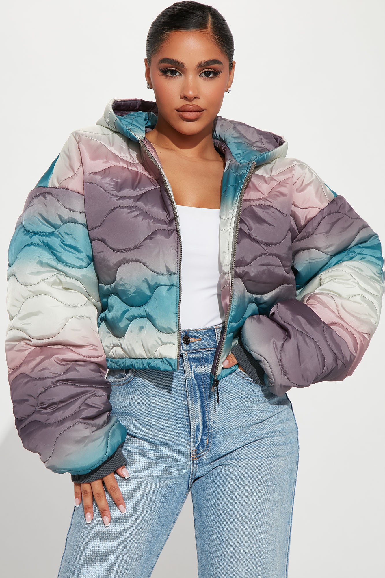Fashion nova holographic hotsell jacket
