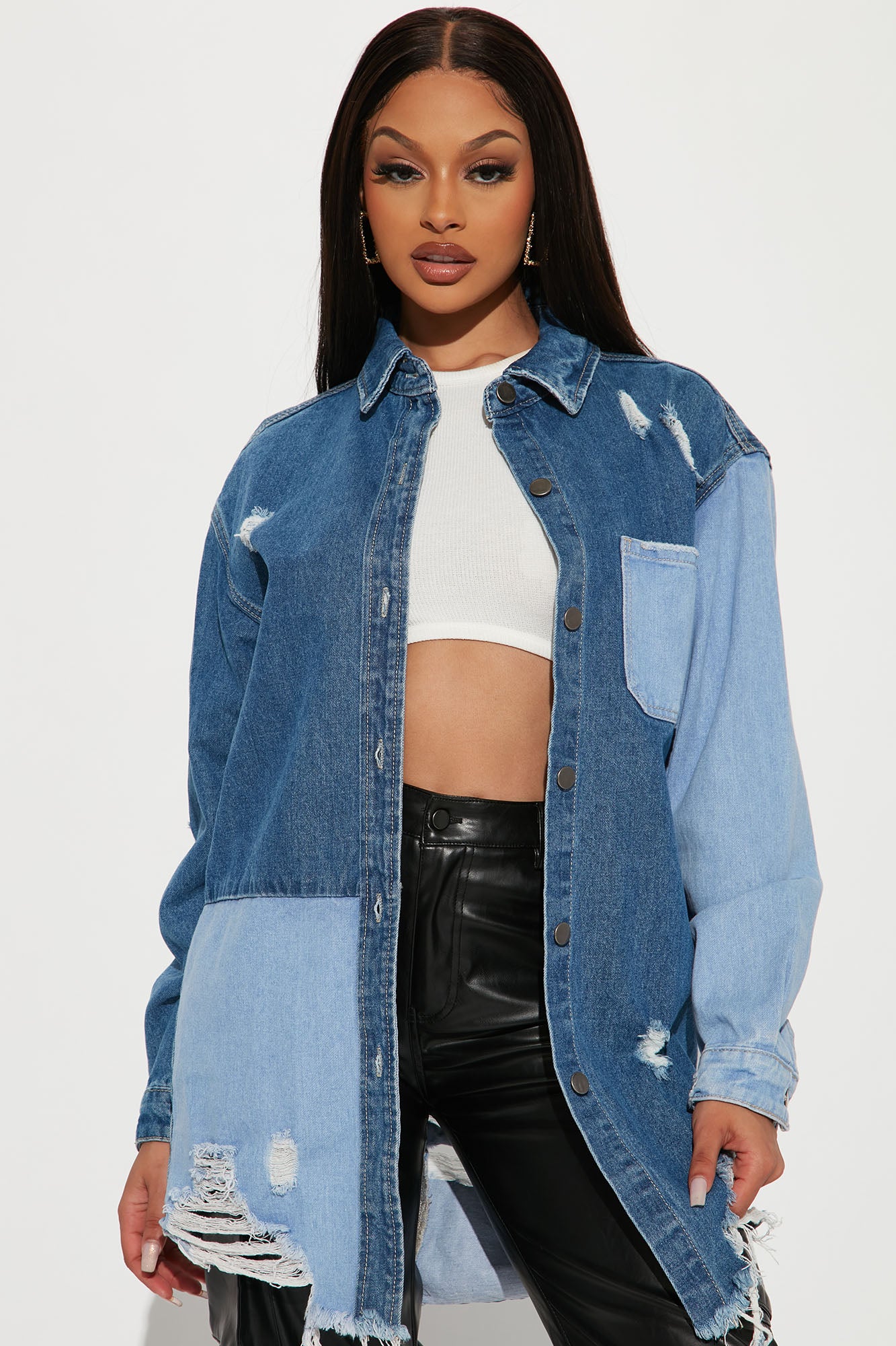 Fashion nova discount jean shirt