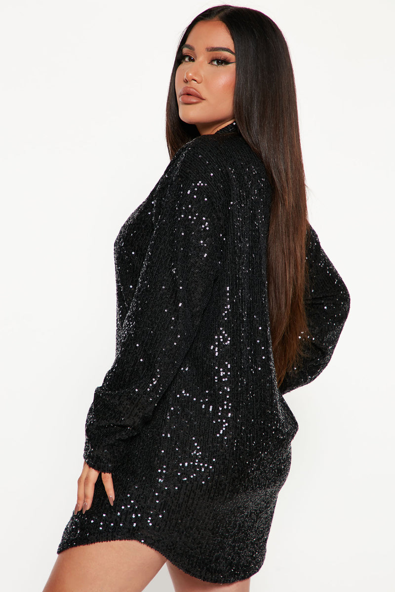 Lumina Sequin Shirt Dress - Black | Fashion Nova, Dresses | Fashion Nova