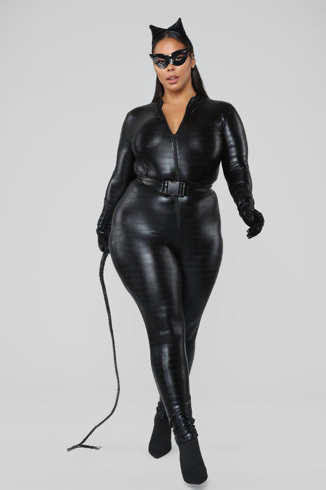Cat Fight 5 Piece Costume Set Black