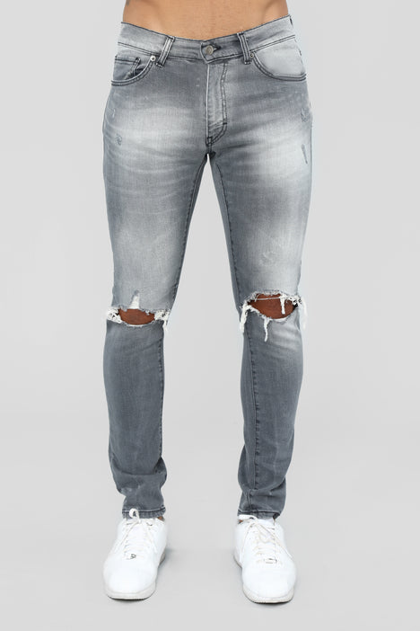Knee Skinny Jeans - Grey | Fashion Nova, Mens Jeans | Fashion Nova
