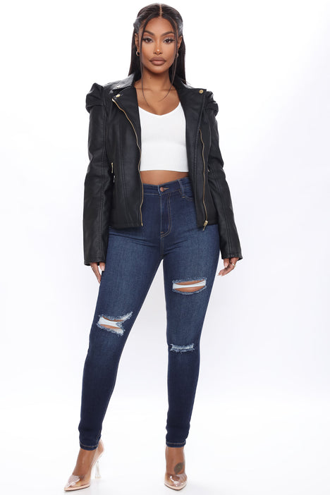Dinner Reservation Faux Leather Jacket Black Fashion Nova