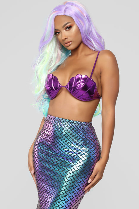 Mermaid Shell Bra - Purple, Fashion Nova, Womens Costumes