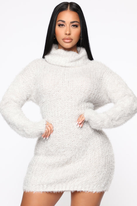 Fashion nova shop white sweater dress