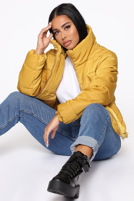 On The Cold Side Puffer Jacket Mustard Fashion Nova Jackets