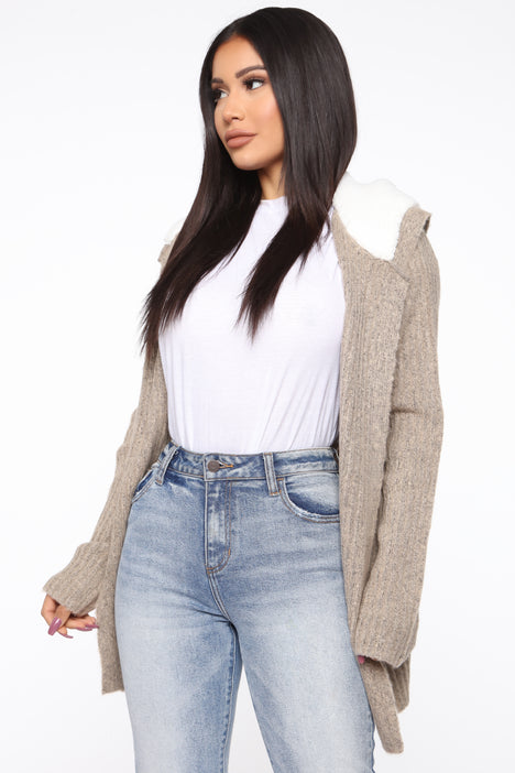 Far Gone Hooded Cardigan Oatmeal