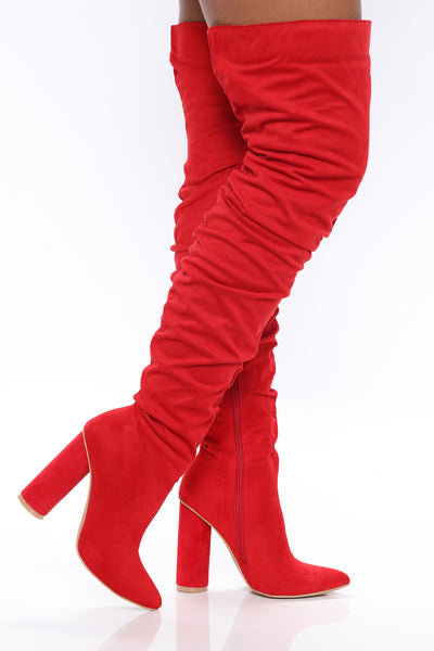 Red boots fashion nova cheap