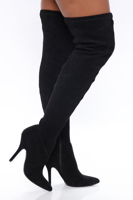 Fashion nova black clearance thigh high boots