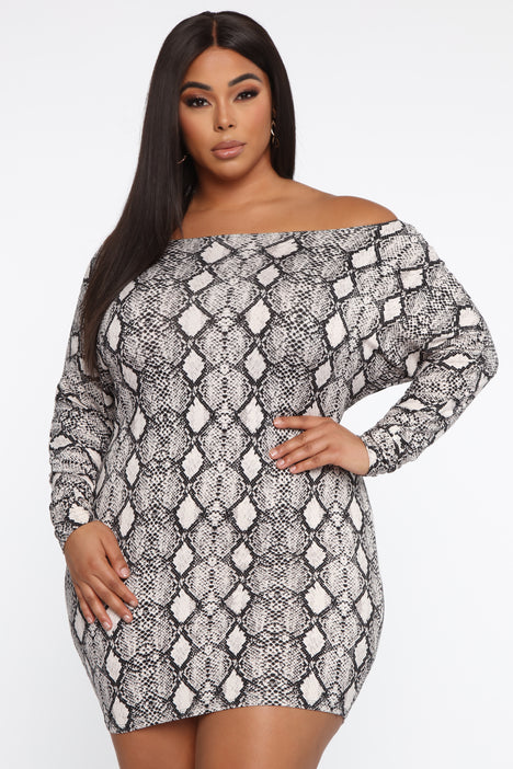 Fashion nova snake dress on sale