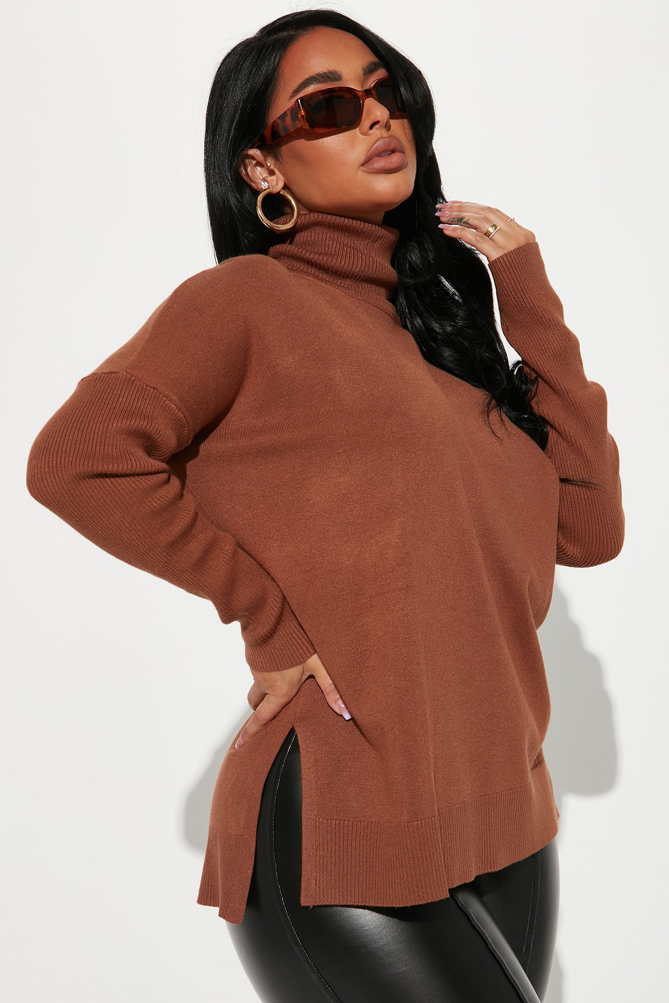 Ladies turtleneck tunics cheap
