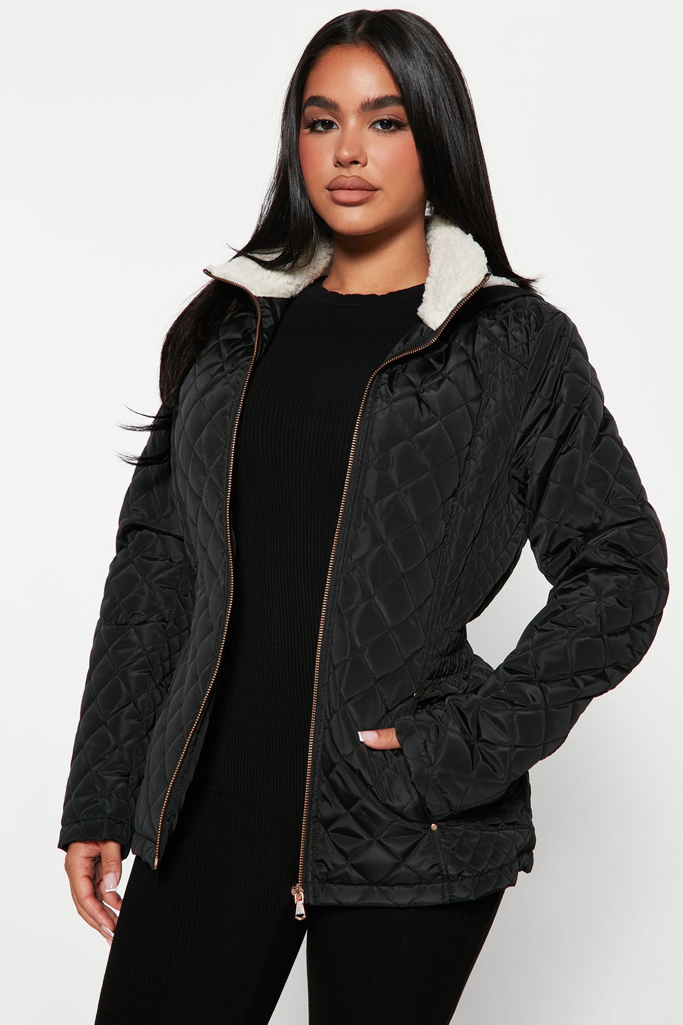 Women's black deals quilted jacket