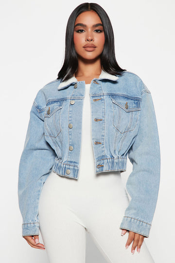 Oversized denim deals jacket fashion nova
