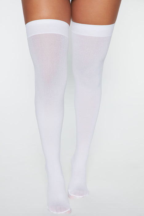 Final Touch Sheer Thigh Highs White Fashion Nova Lingerie