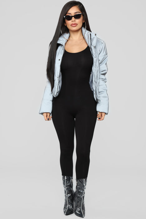 Fashion Nova Women's See Things Clear Reflective Puffer Jacket