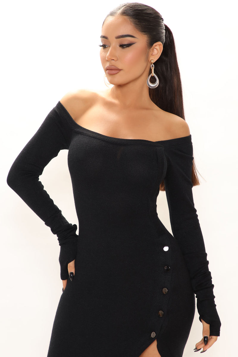 Sloane Sweater Maxi Dress - Black | Fashion Nova, Dresses | Fashion Nova