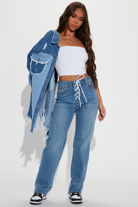 Fashion nova lace up jeans 2025