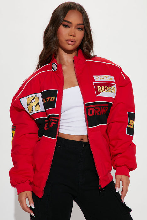 Fashion nova red jacket online