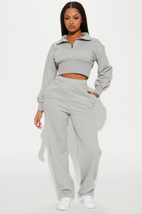 Its Always Casual Pant Set Grey Fashion Nova Matching Sets