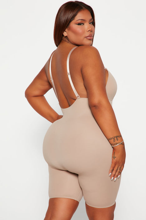 Angel Shape Sculpting Plunge Shapewear Romper Nude