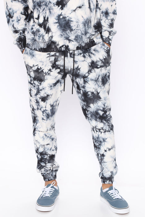 Alix Tie Dye Jogger White Black Fashion Nova Mens Pants