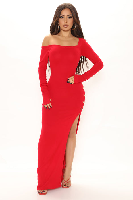 Red long dress online fashion nova