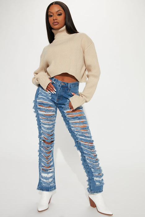 Ripped jeans women's fashion nova 2025