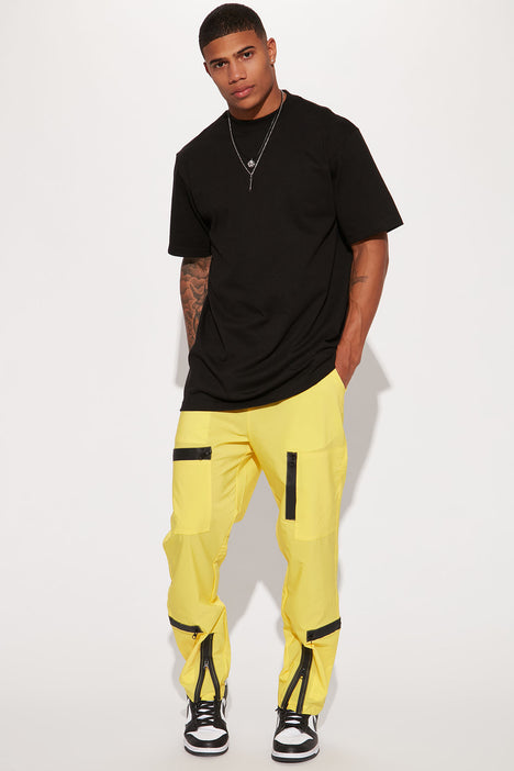Crop top Hoodie and Cargo Pants set - Yellow - Nachke Dance fashion